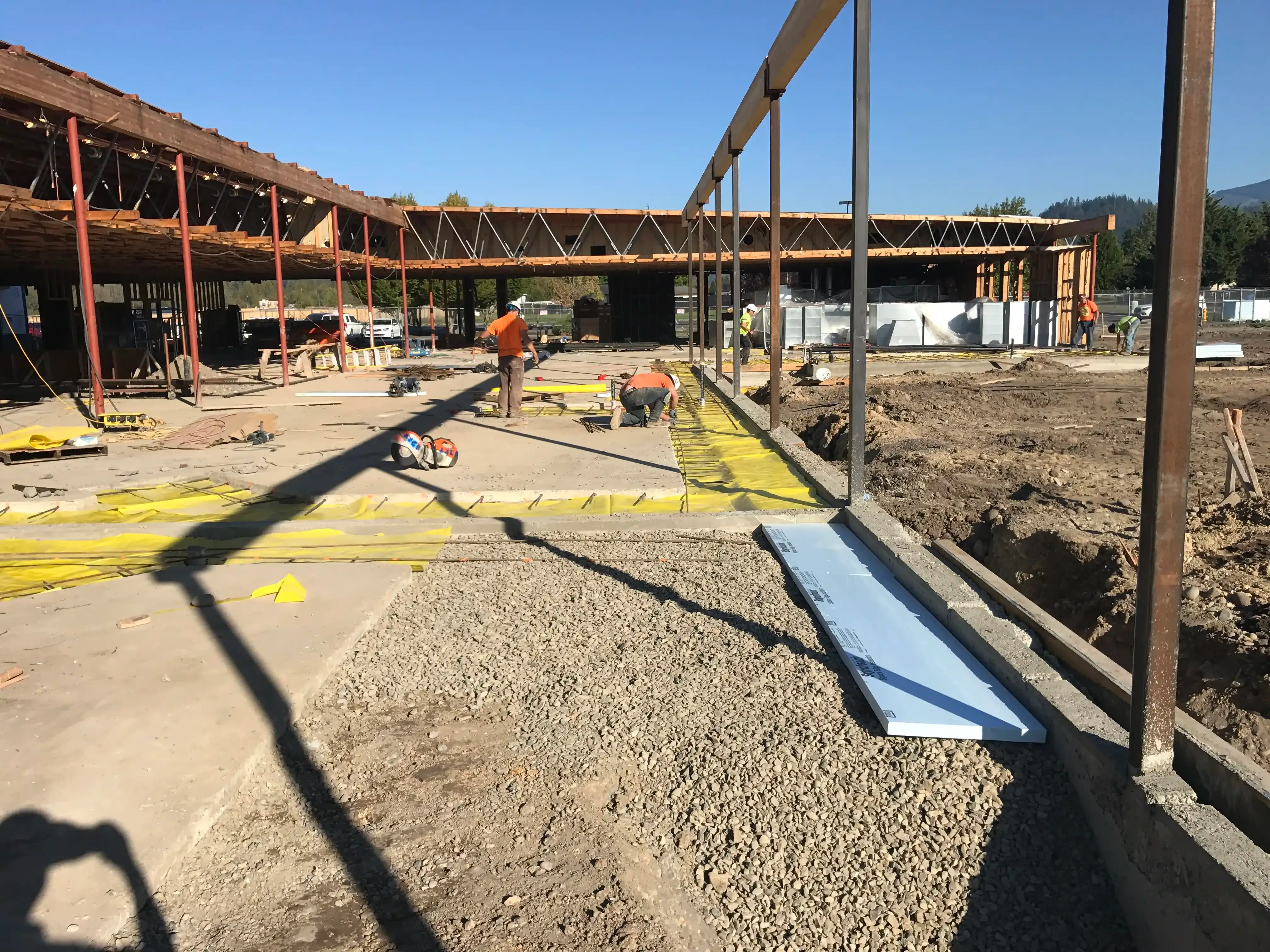 Photo of replacement concrete slab-work in progress.