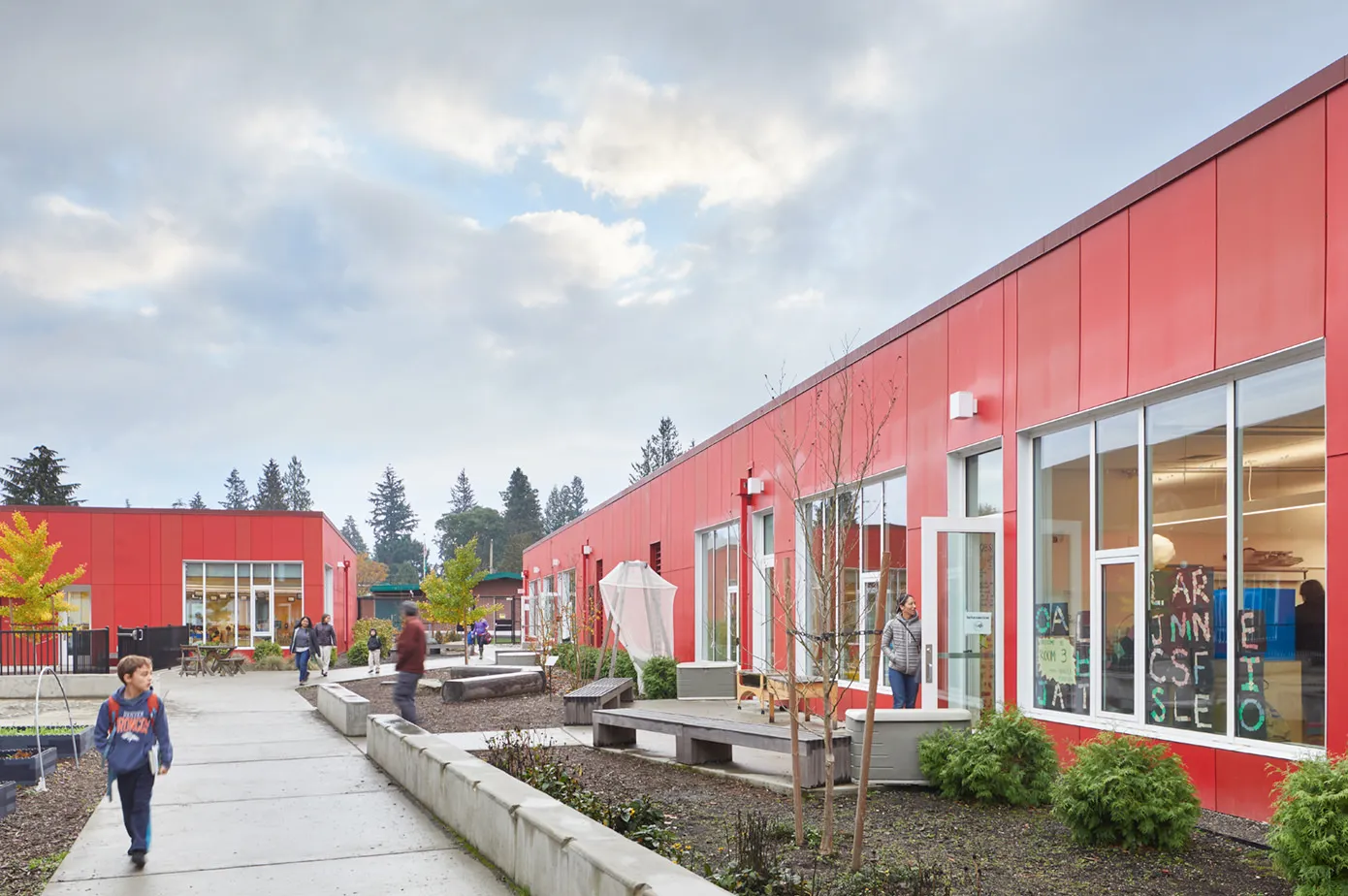 Photo taken from the courtyard between the preschool wing and another wing of the 'main' elementary school.