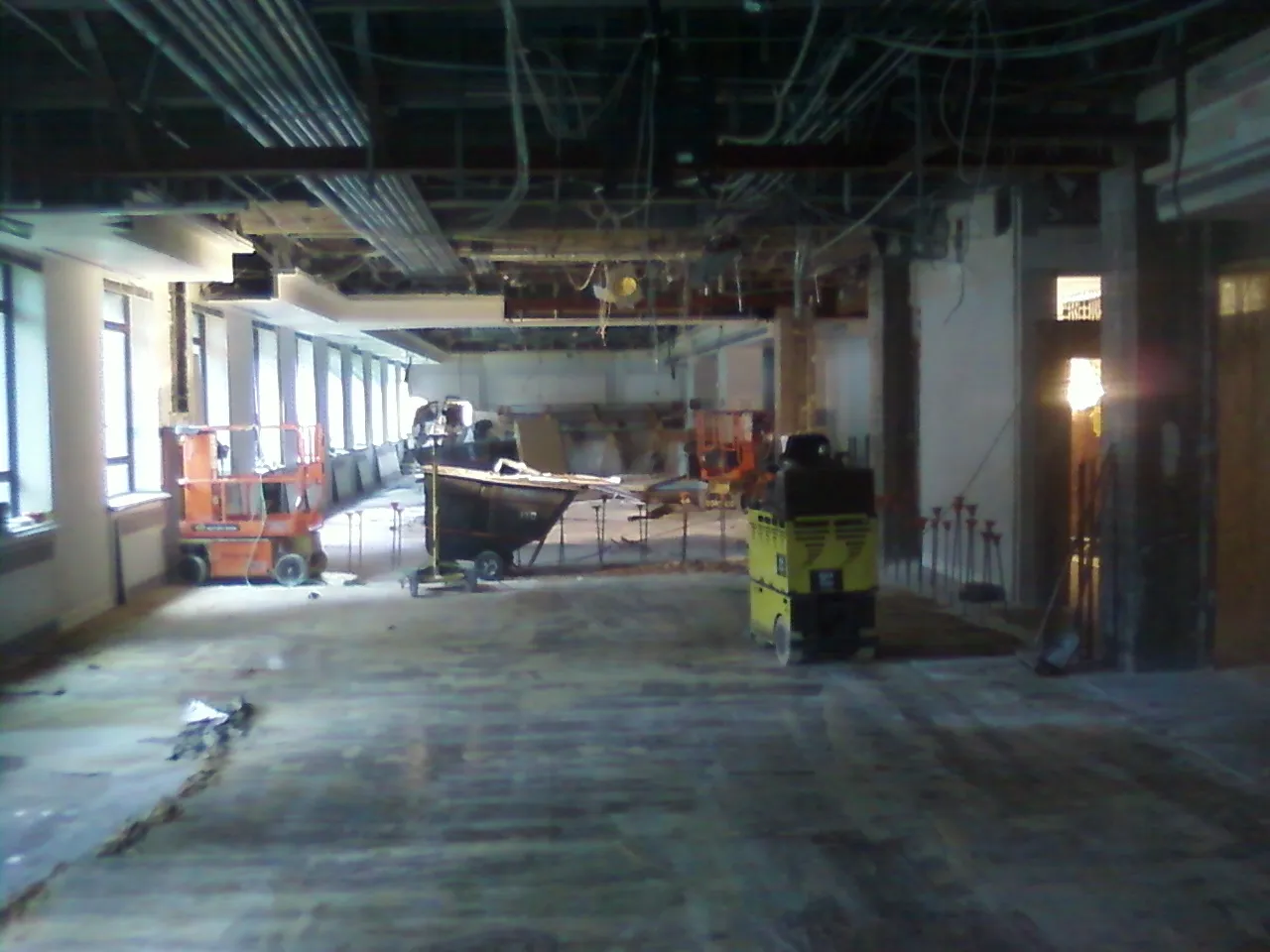 Photo of first floor of building, cleaned up after demolition